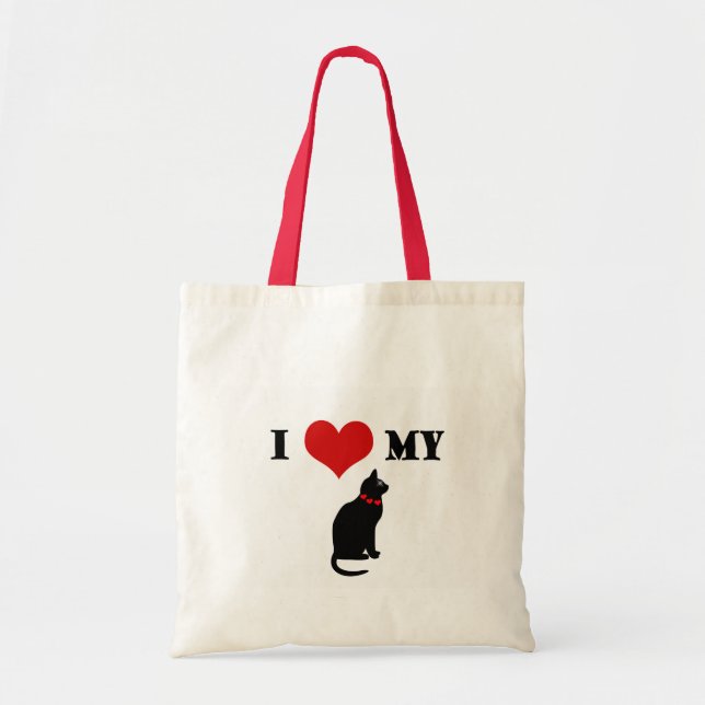 I Herz meine Katze Tragetasche (Vorne)