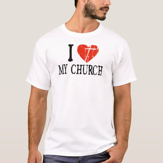 I Herz meine Kirche T-Shirt (Vorderseite)