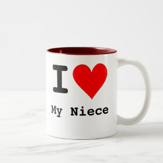 I Herz meine Nichte Zweifarbige Tasse