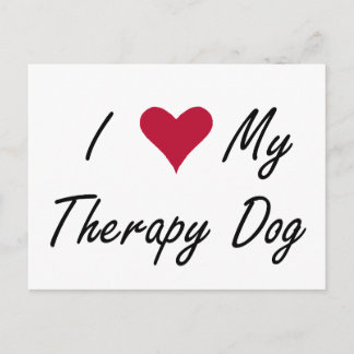 I Herz meine Therapie-Hundepostkarte Postkarte