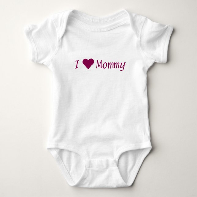 I [Herz] Mommy White Bodysuit Baby Strampler (Vorderseite)