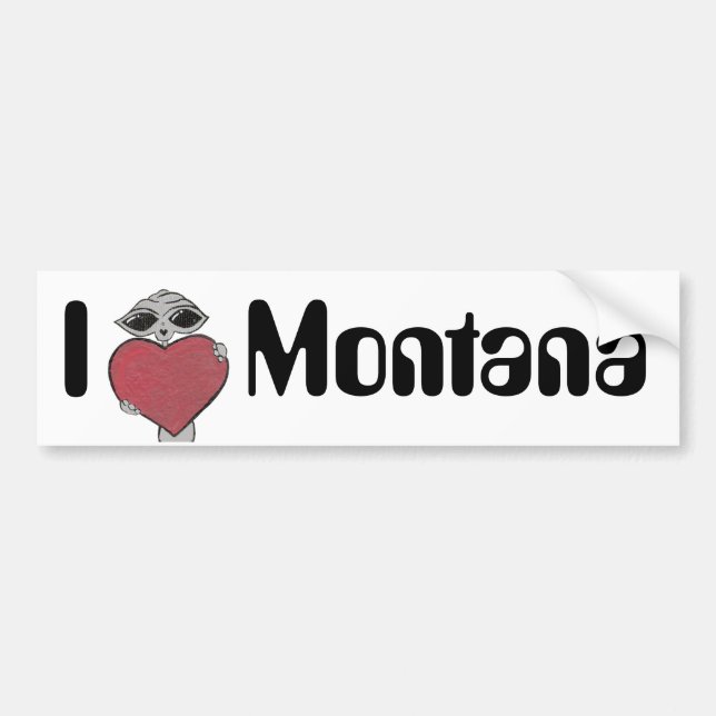 I Herz-Montana-alien Autoaufkleber (Vorne)