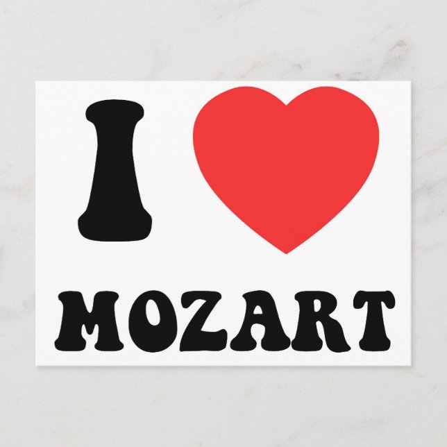 I Herz Mozart Postkarte (Vorderseite)