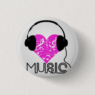 I Herz-Musik-runder Knopf Button