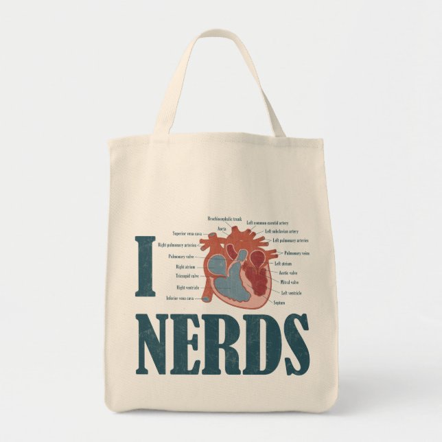 I Herz NERDS Taschen-Tasche Tragetasche (Vorne)