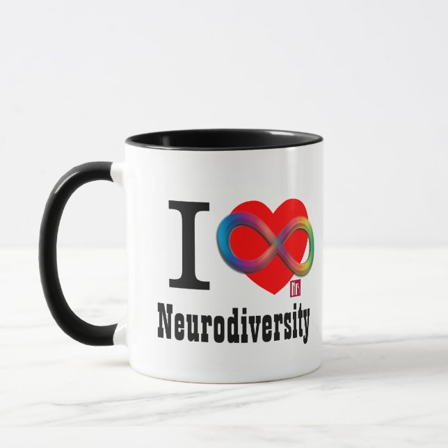 I Herz Neurodiversity Tasse (Links)
