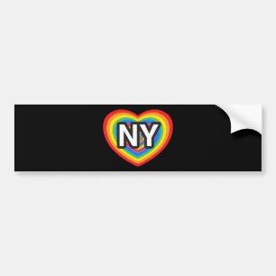 I Herz New York. I Liebe New York. NYC Regenbogen Autoaufkleber