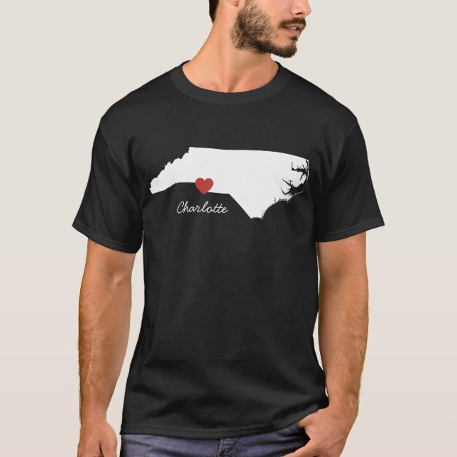 I Herz-North Carolina - kundengerechte Stadt T-Shirt (Vorderseite)