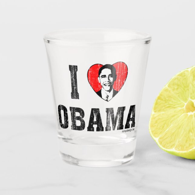 I Herz Obama Schnapsglas (Vorderseite)