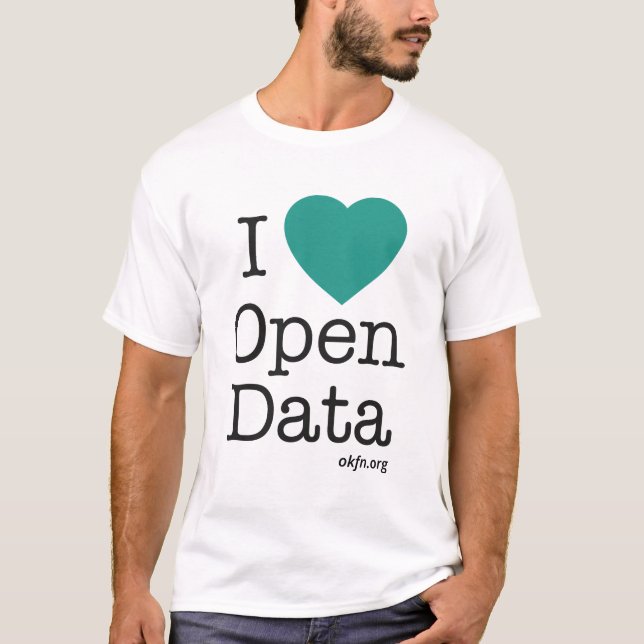 I Herz-offener Daten-T - Shirt (weiß) (Vorderseite)