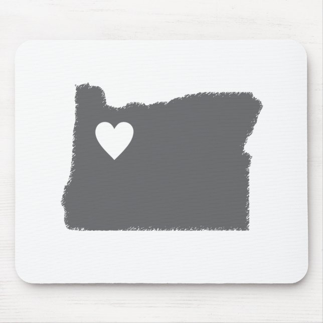 I Herz-Oregongrunge-Blick-Kontur-Staats-Liebe Mousepad (Vorne)