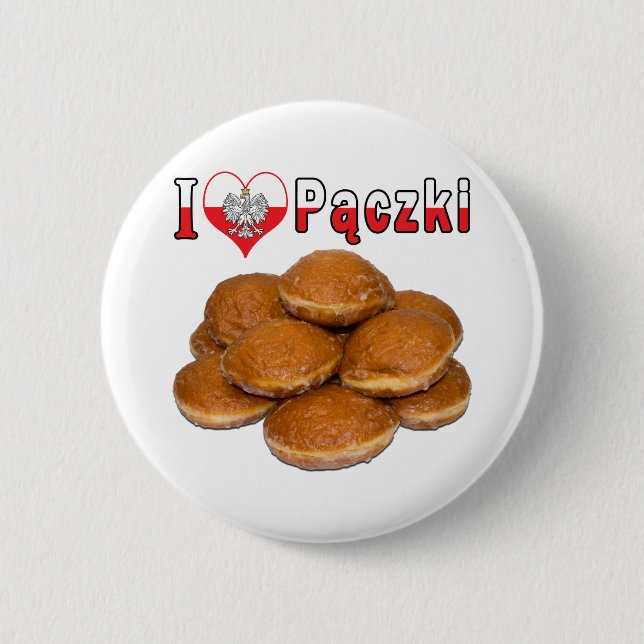 I Herz Paczki polnische Nahrung Button (Vorderseite)