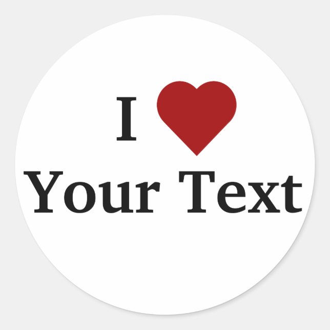 I Herz (personalisieren) Aufkleber (Vorderseite)