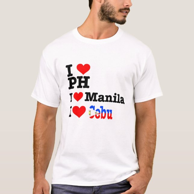 I Herz pH, Manila und Cebu T-Shirt (Vorderseite)