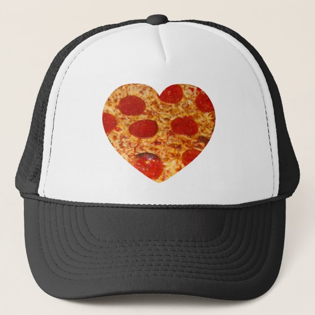 I Herz-Pizza Truckerkappe (Vorderseite)