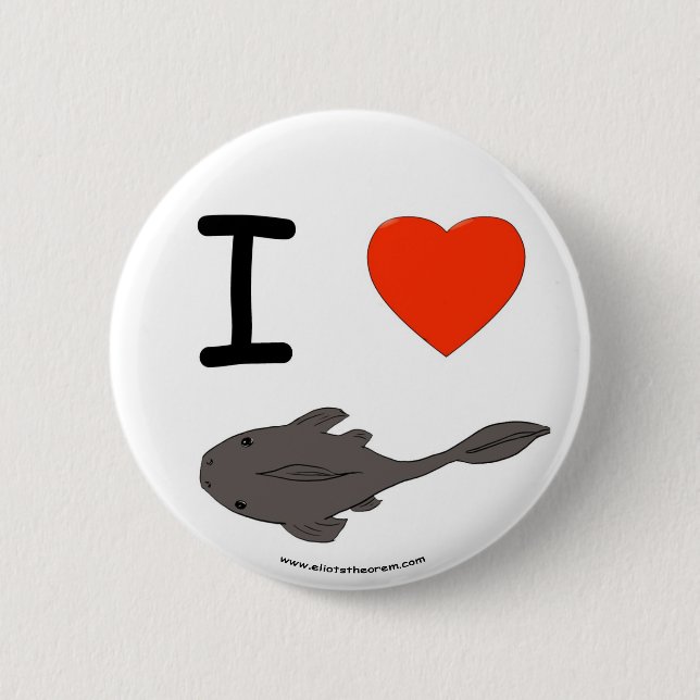 I Herz Plecostomuses Knopf Button (Vorderseite)
