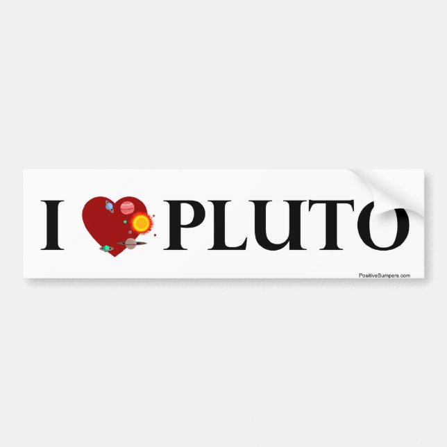 I (Herz) Pluto Autoaufkleber (Vorne)