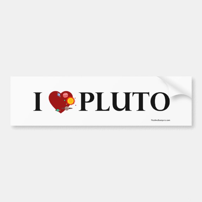 I Herz Pluto Autoaufkleber (Vorne)