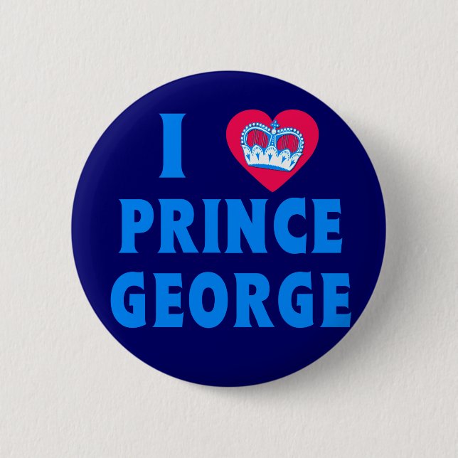 I HERZ-PRINZ GEORGE mit Herzen und Krone Button (Vorderseite)