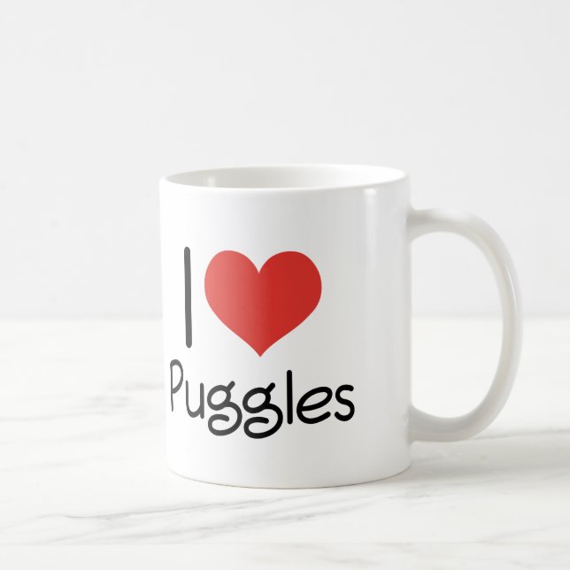 I Herz Puggles Tasse (Rechts)