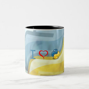I Herz-Pythonschlange Zweifarbige Tasse