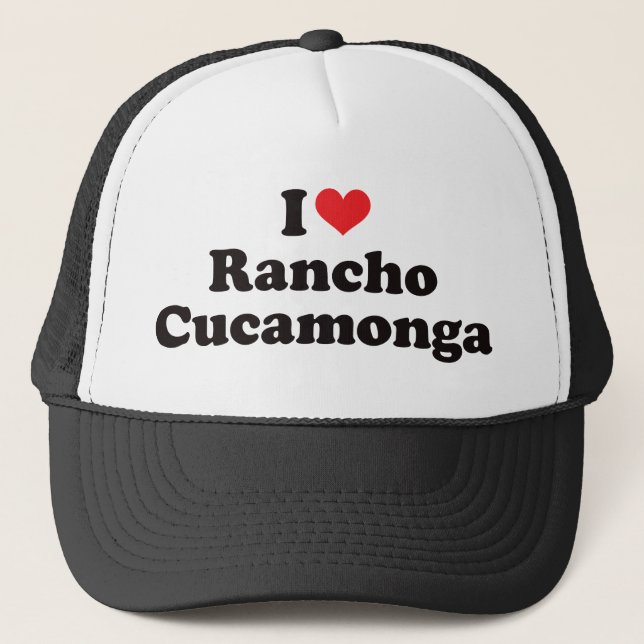 I Herz Rancho Cucamonga Truckerkappe (Vorderseite)