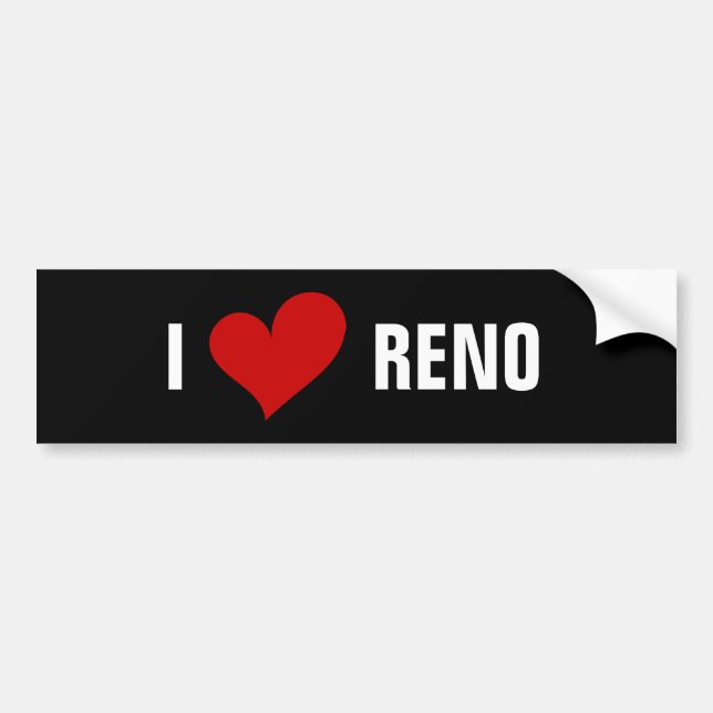I HERZ RENO, PERSONALISIERTER NAME AUTOAUFKLEBER (Vorne)