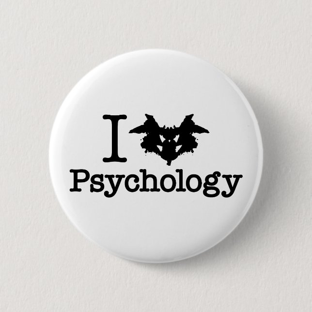 I Herz (Rorschach Inkblot) Psychologie Button (Vorderseite)