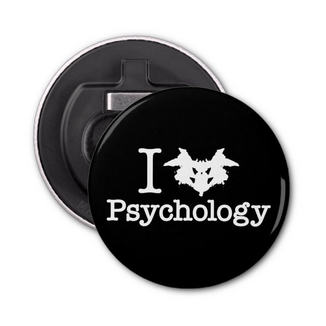 I Herz (Rorschach Inkblot) Psychologie Flaschenöffner (Vorderseite)