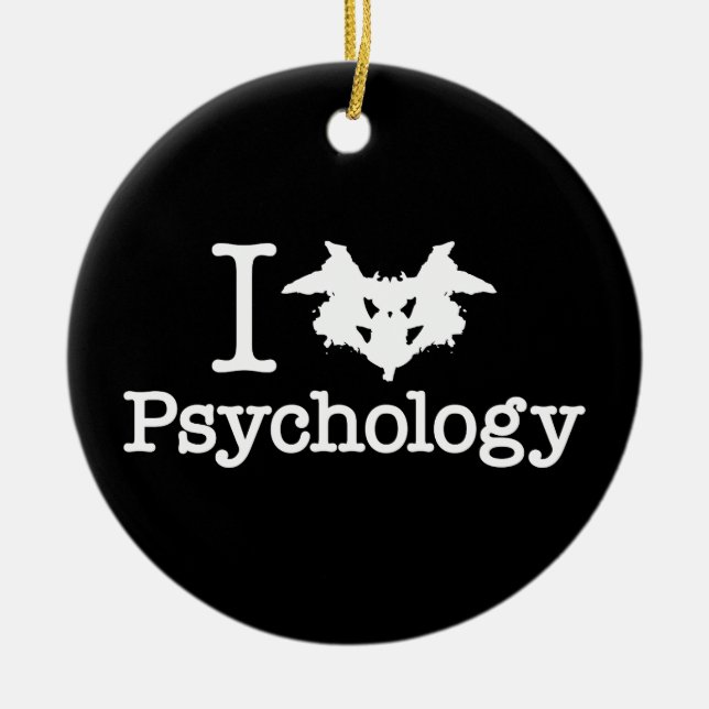 I Herz (Rorschach Inkblot) Psychologie Keramik Ornament (Vorne)