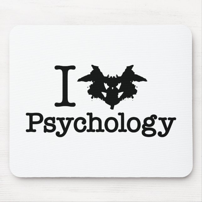 I Herz (Rorschach Inkblot) Psychologie Mousepad (Vorne)