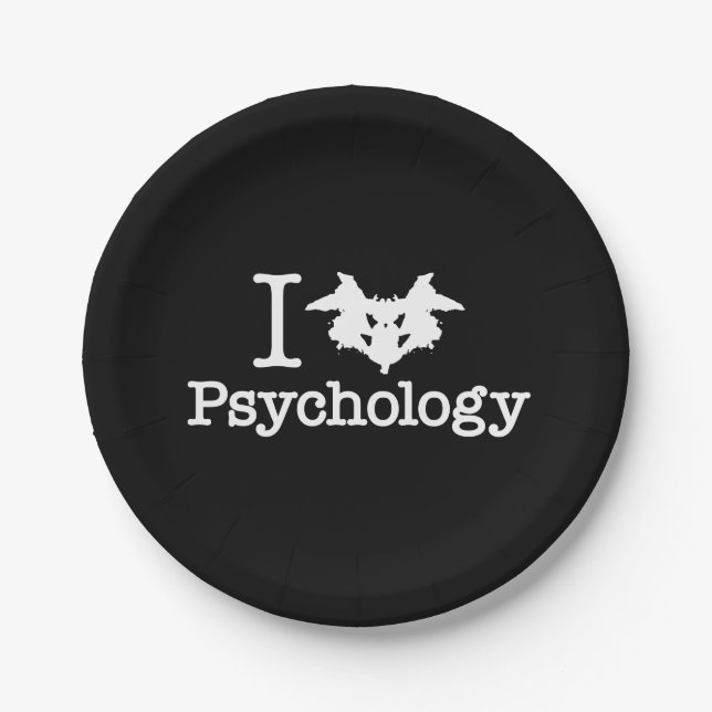 I Herz (Rorschach Inkblot) Psychologie Pappteller (Vorderseite)