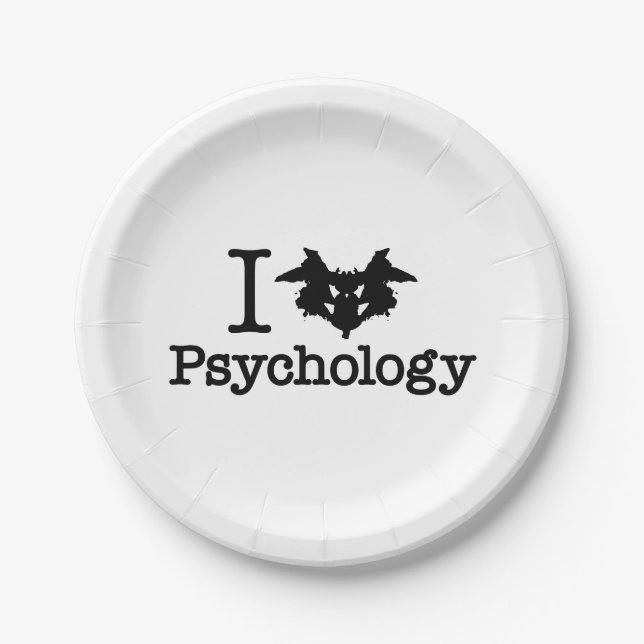 I Herz (Rorschach Inkblot) Psychologie Pappteller (Vorderseite)