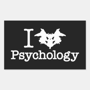 I Herz (Rorschach Inkblot) Psychologie Rechteckiger Aufkleber