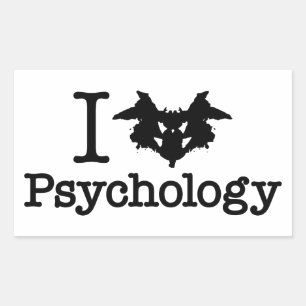 I Herz (Rorschach Inkblot) Psychologie Rechteckiger Aufkleber