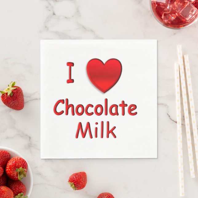 I Herz Schokoladenmilch Serviette (Beispiel)