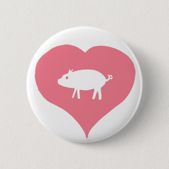 I Herz-Schwein-Button Button (Vorderseite)