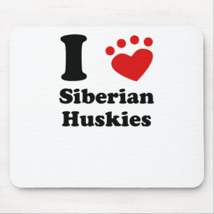 I Herz-Sibirier-Huskies Mousepad