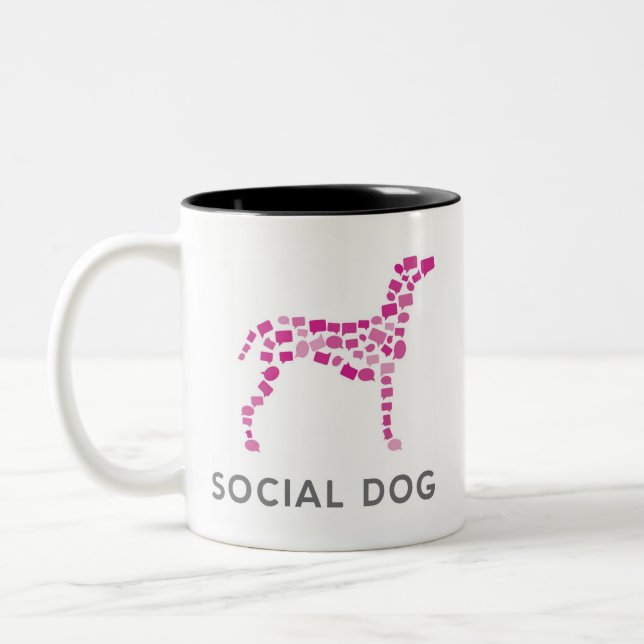 I Herz-SozialhundeTasse Zweifarbige Tasse (Links)