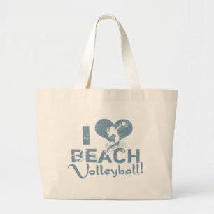 I Herz-Strand-Volleyball Jumbo Stoffbeutel
