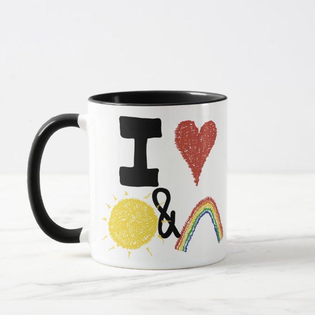 I Herz Sunshines und Regenbogen Tasse (Links)