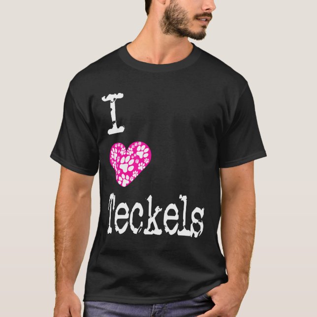 I Herz Teckels Liebe Dackel Teckel Dog Rassen T-Shirt (Vorderseite)
