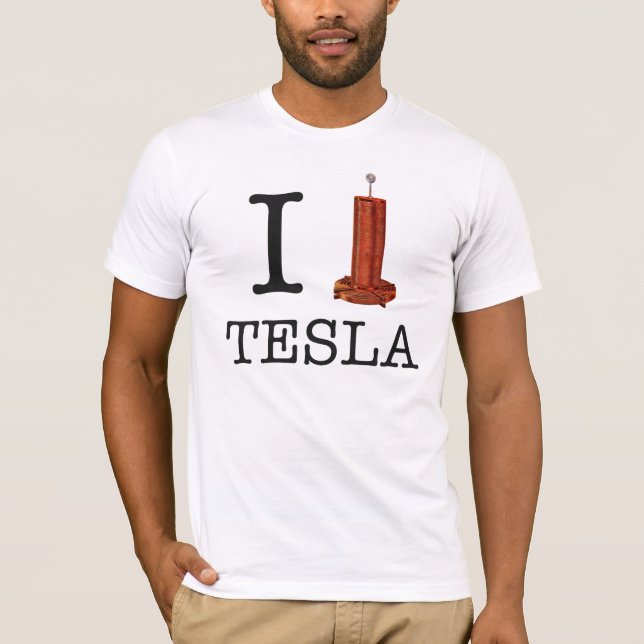 I (Herz) Tesla Spulen-T - Shirt (Vorderseite)
