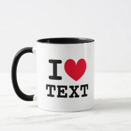I Herz Text Logo Vorlage Kaffee Tasse Geschenk