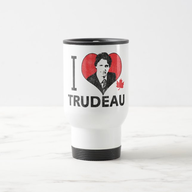I Herz Trudeau Reisebecher (Mittel)
