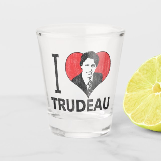 I Herz Trudeau Schnapsglas (Vorderseite)