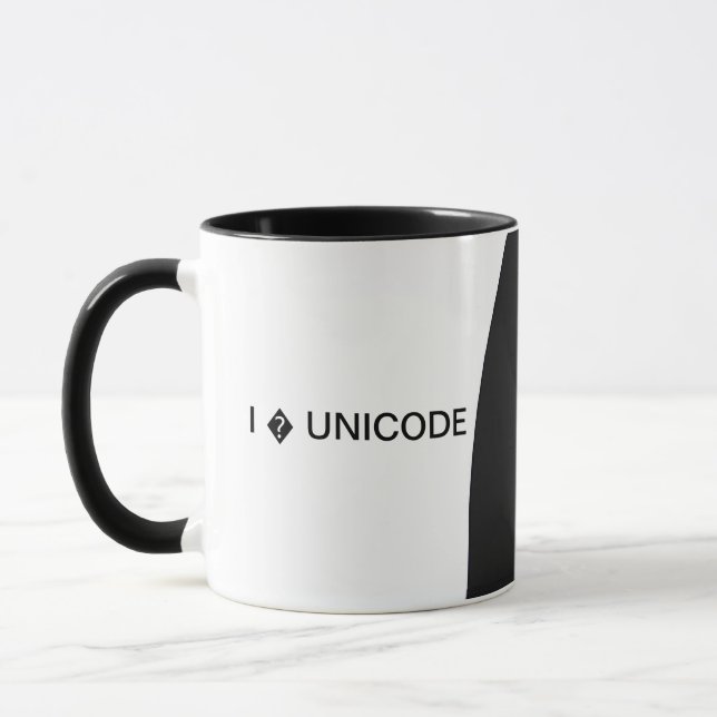 I (Herz) UNICODE Tasse (Black&White) (Links)