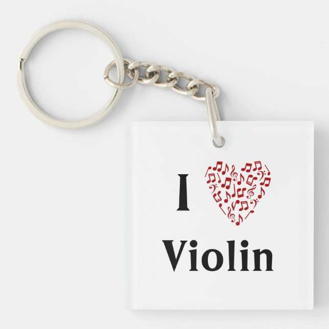 I Herz-Violine - Musikinstrument Schlüsselanhänger (Vorderseite)