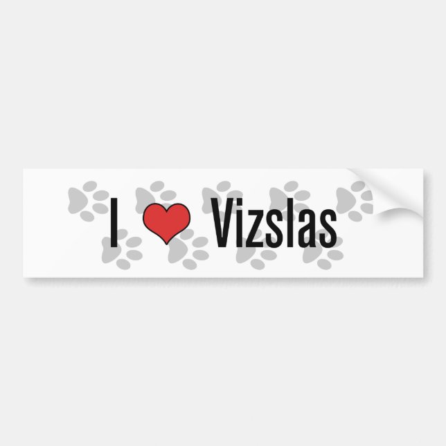 I (Herz) Vizslas Autoaufkleber (Vorne)