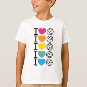 I Herz-Volleyball - Regenbogen T-Shirt